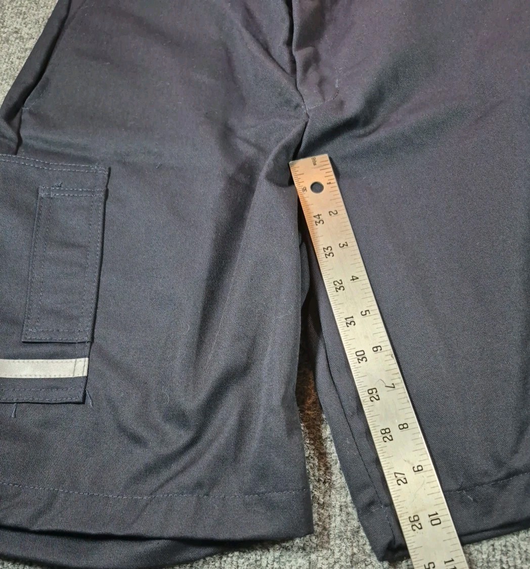 FedEx Stan Herman Reflective Stripe Cargo Shorts Dark Navy Work Size 31L FD28043