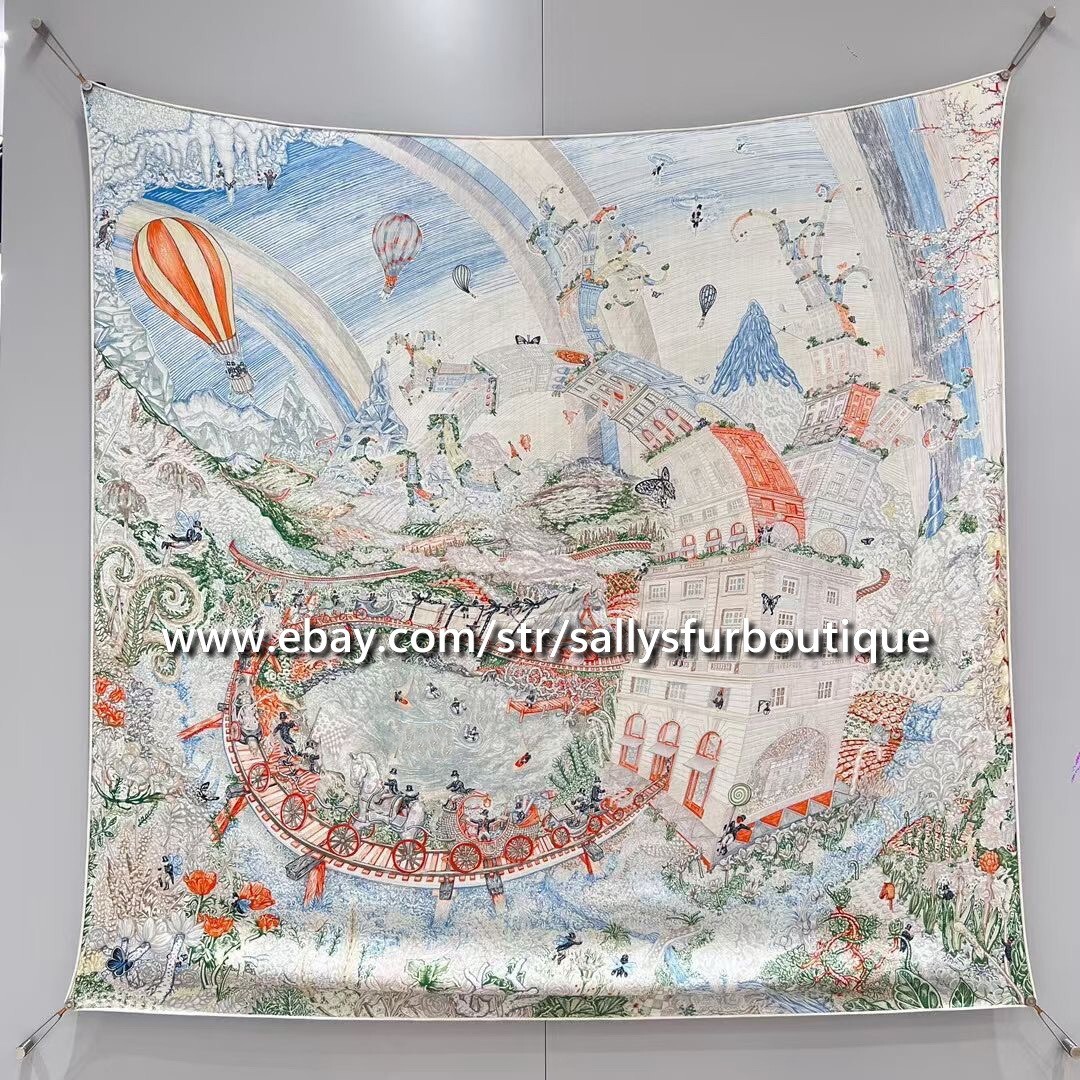 Boutique 80% Cashmere 20% Silk Wrap Scarf Rainbow Print Square Shawl 53″