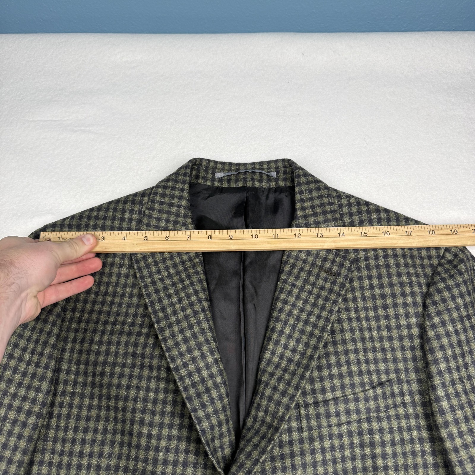 Cantarelli Sport Coat Mens IT 56 (46 US) Green Check Wool Tweed Made Italy