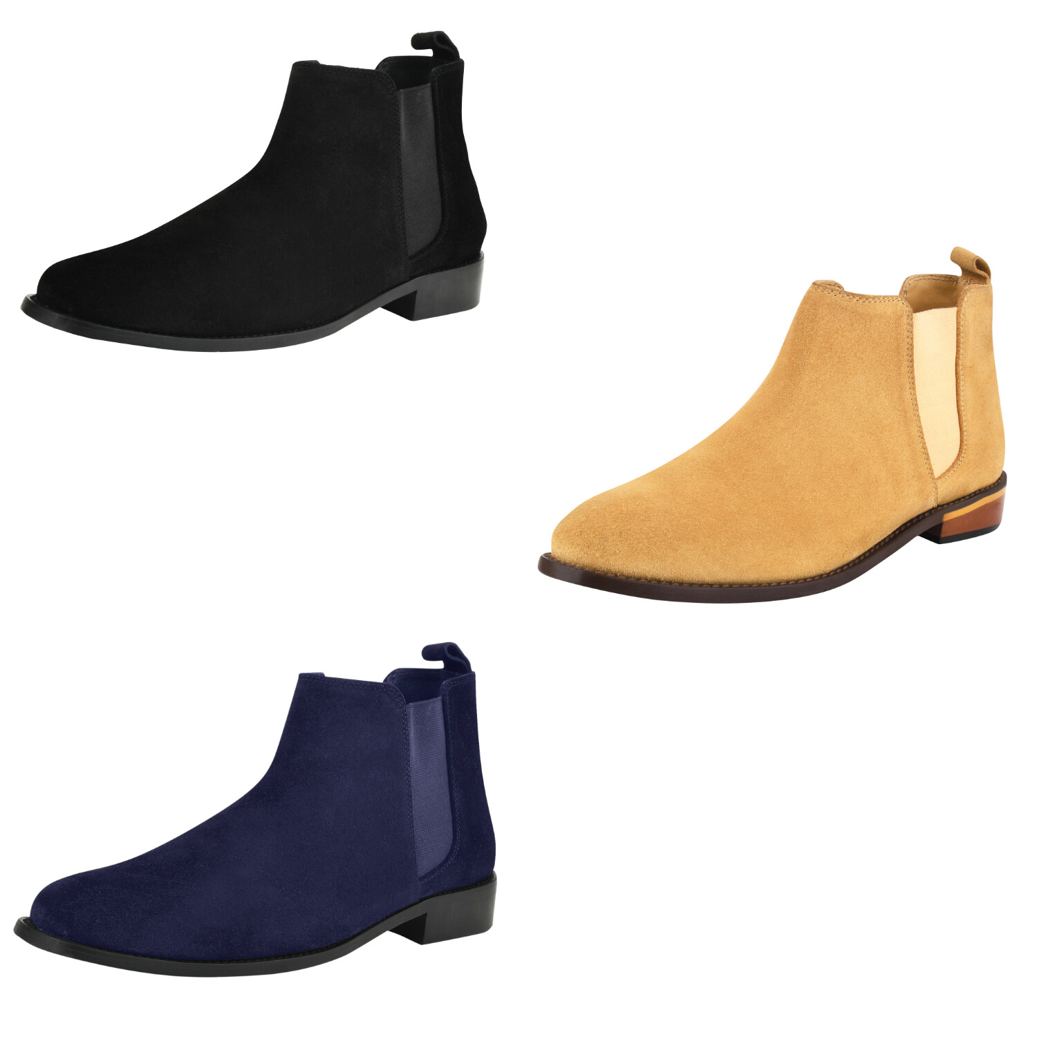 LIBERTYZENO Mens Genuine Leather Boots Waterproof Suede Desert Chelsea Boots