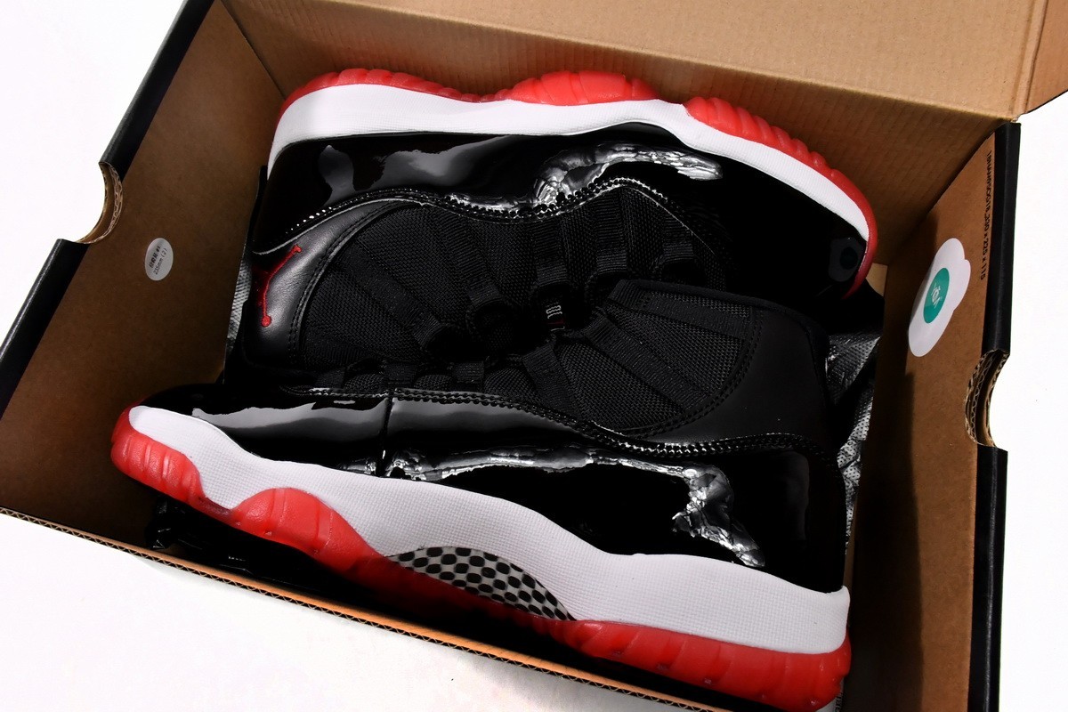 Nike Air Jordan 11 Retro Bred 2019 378037-061 Black Varsity Red Men’s Shoes