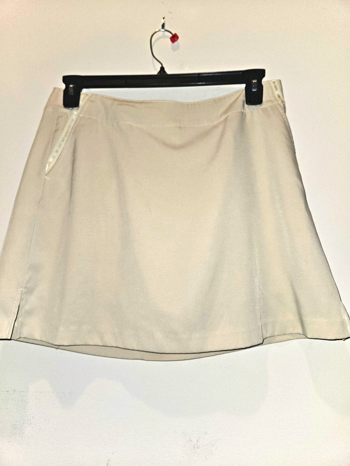 Lucky Brand Women’s Beige Solid Twill Zip Skort Size 8 Lined Stretch Pockets