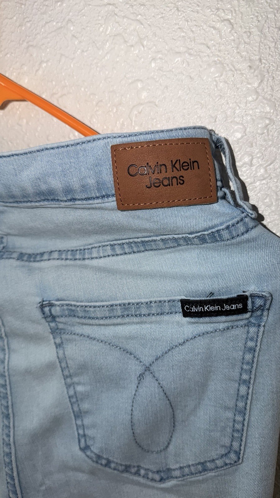 Calvin Klein Jeans Women’s Light Wash Blue Denim Skinny Jeans 5-Pocket Logo 10