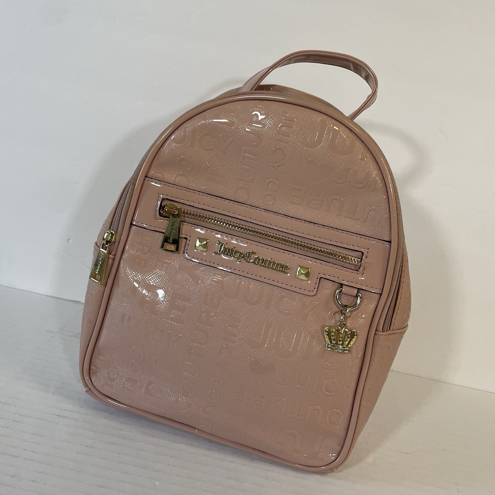 Juicy Couture Blush Pink Mini Backpack Purse 100% Polyurethane