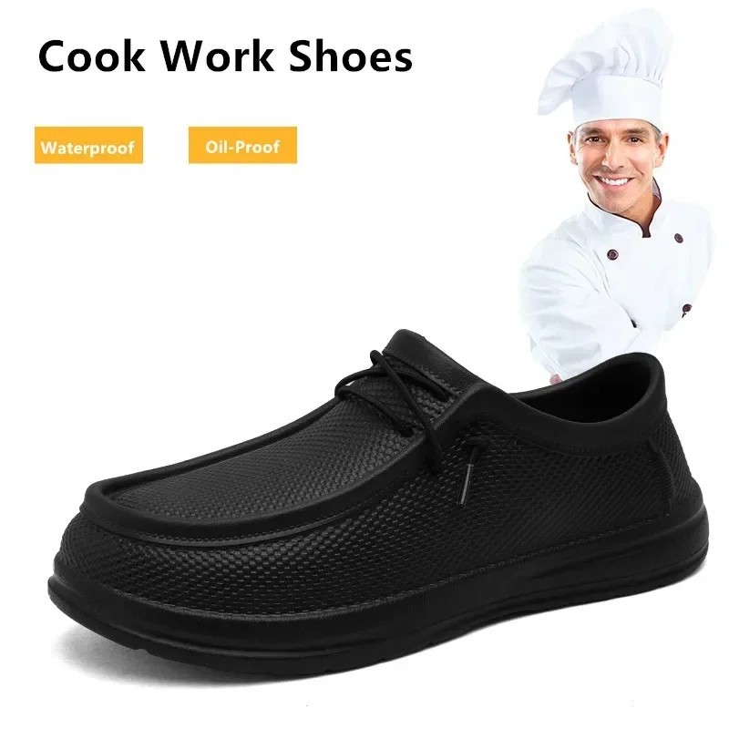 Men Chef Shoes Waterproof Non-slip Kitchen Shoes Work Footwear Oilproof Shoes