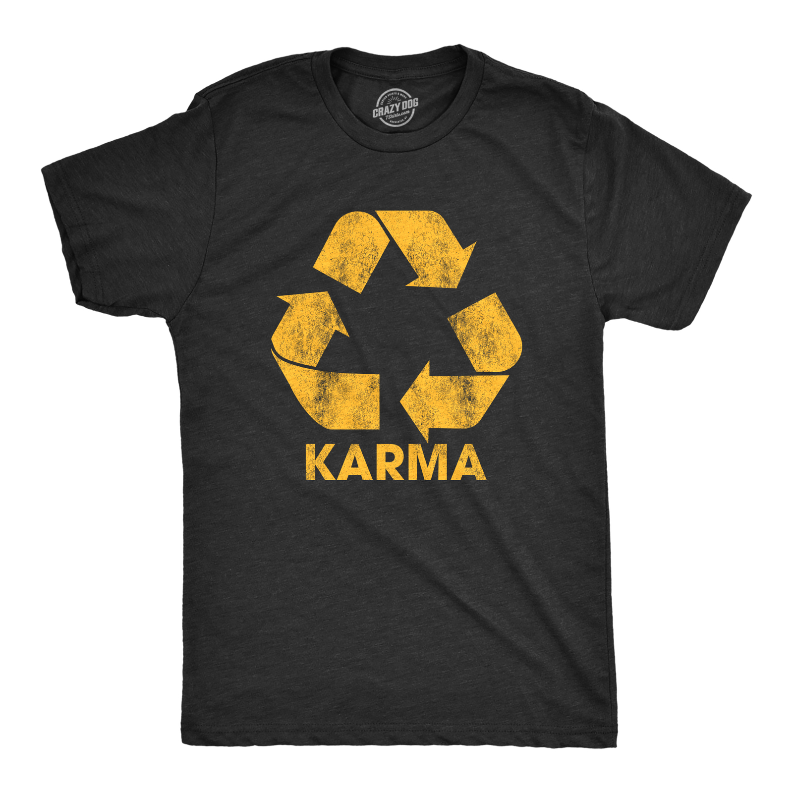 Mens Karma Recycler Tshirt Funny Motivational Positivity Universe Graphic