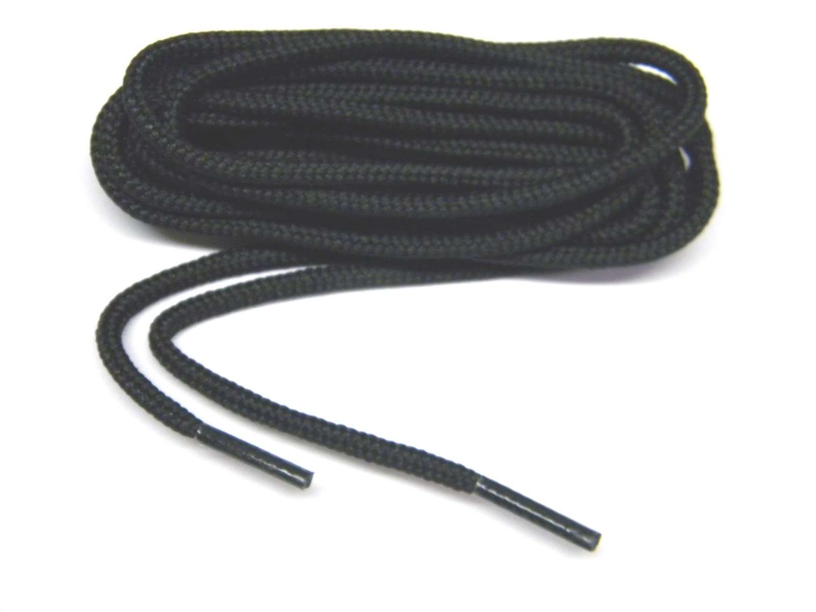 2 Pair Pack – Heavy Duty Solid Black 4mm Thick Round Boot Laces Shoelaces *NEW*
