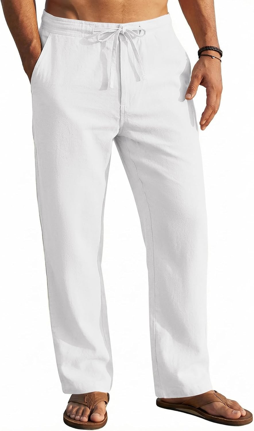 Men’s Pants Size X-Large Viscose, Linen Lightweight COOFANDY Mens Casual Elastic