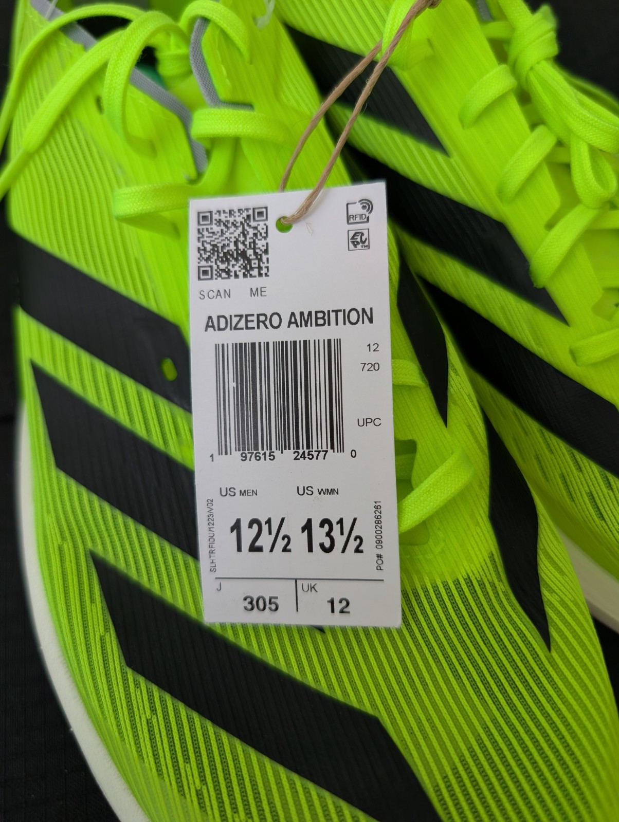 Adidas Adizero Ambition Track Cleats Men’s size 12.5 Lucid Lemon Black Shoes NEW