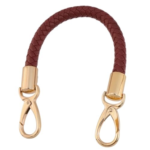 Short PU Leather Purse Straps Replacement 11.8 Inch Braided Purse Handles Red