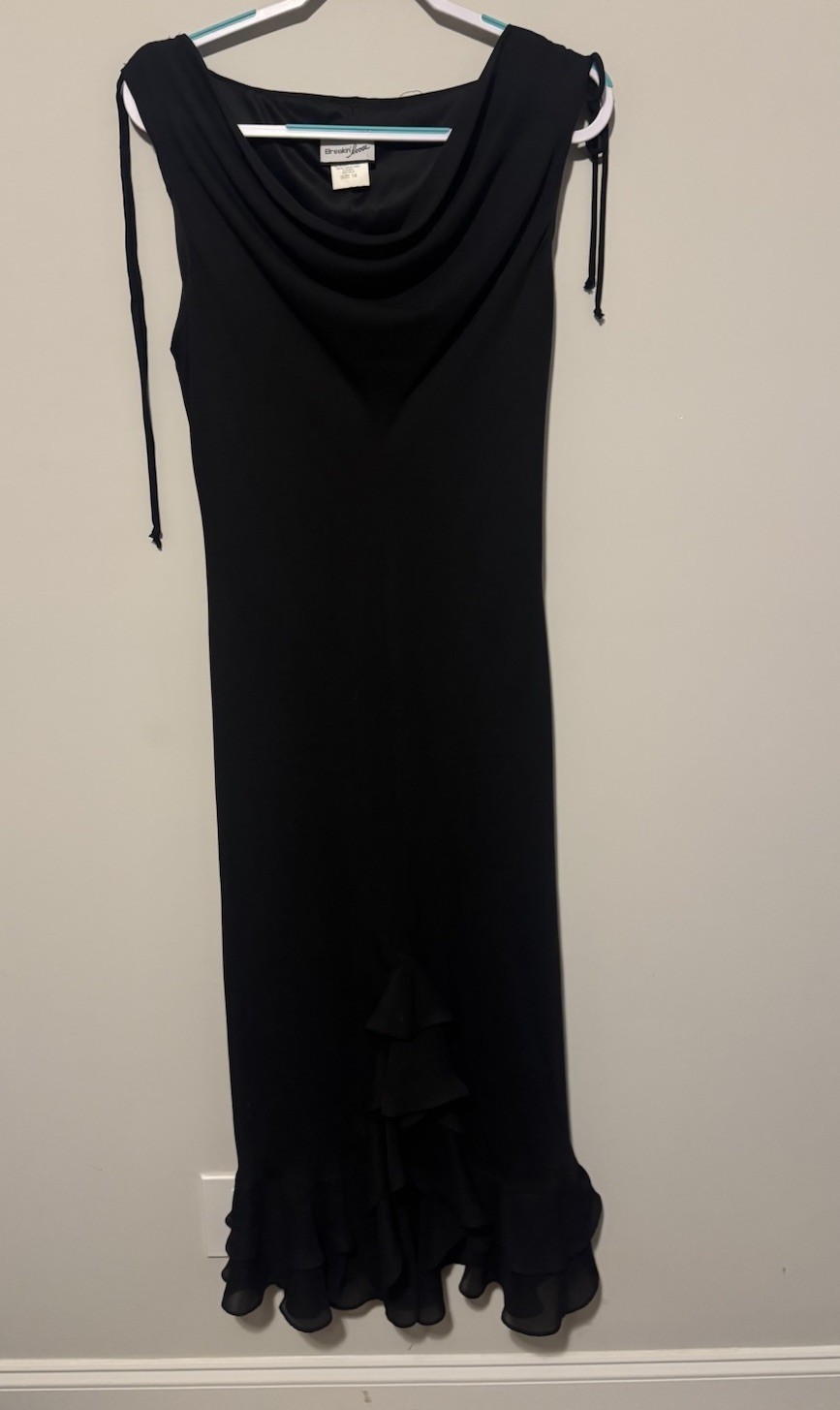 VTG Breakin Loose Dress Black Goth Grunge Whimsy Fairy 90s Y2K Ruffle Size 16