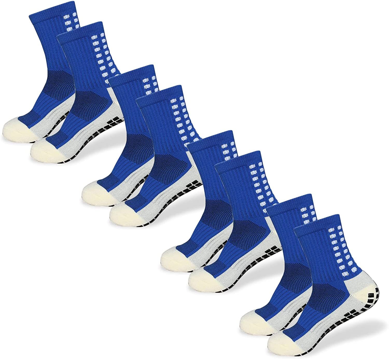 3 Pair Sport Socks Anti Slip W/ Grip Soccer Men Football Basketball Sock Premium