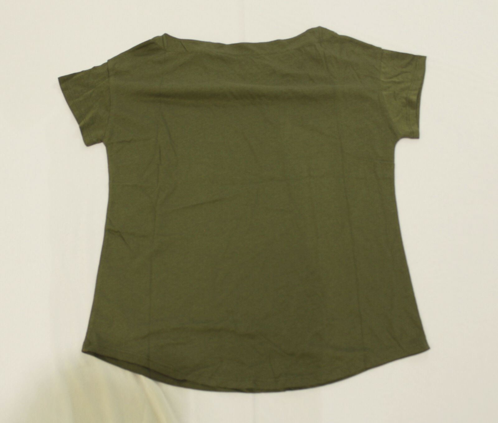Boden Women’s Supersoft Slash Neck S/S Cotton Blend Tee BE5 Khaki Size 12 (US 8)