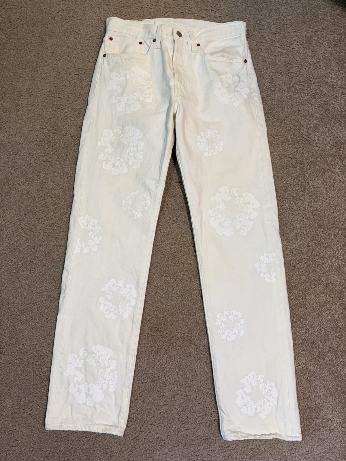 Denim Tears x Levis 501 DT White Jeans Sz 31 x 32