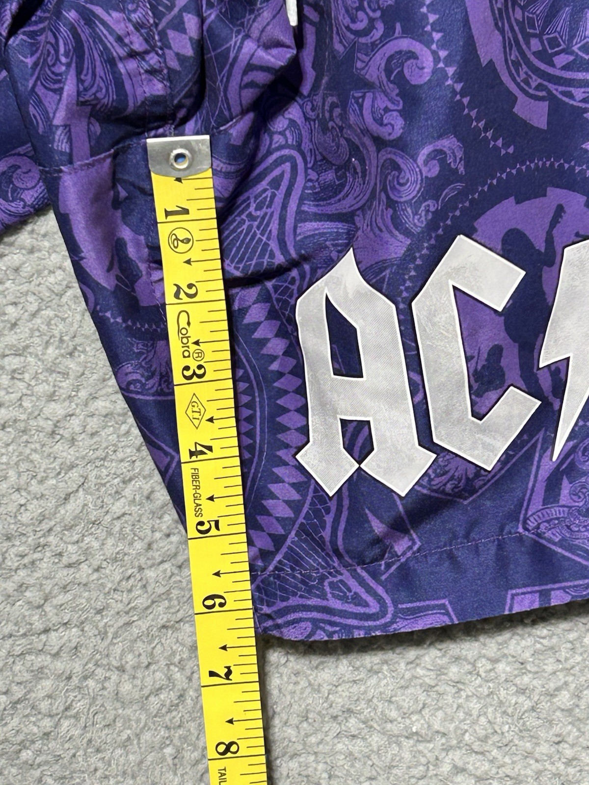 AC/DC Mens Swim Shorts Sz Medium Trunks Dark Purple Drawstring