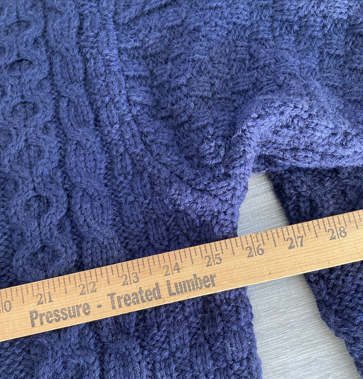 Vintage LL Bean Fisherman Sweater Cardigan Mens L Navy Cable Knit Wool Ireland
