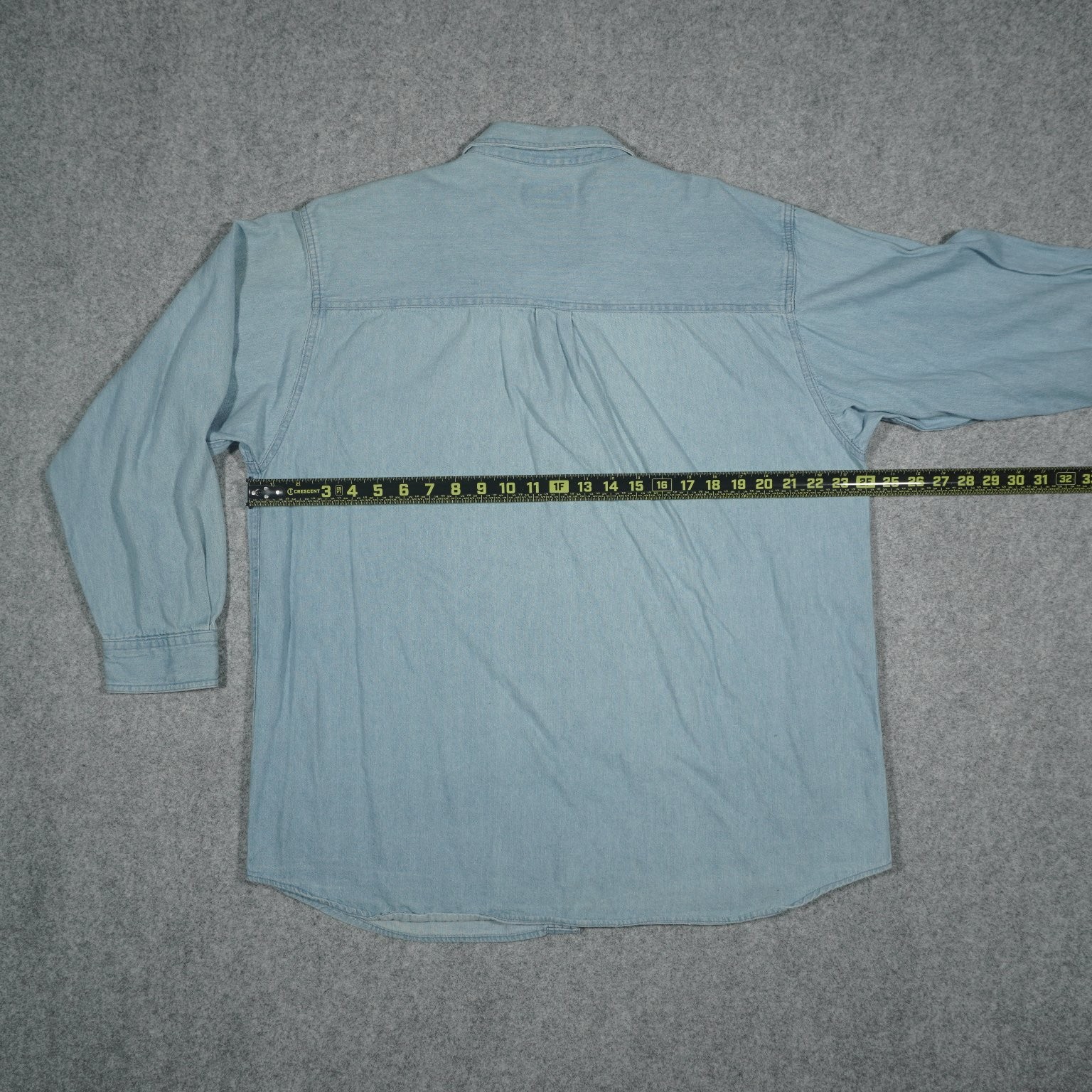 BIG YANK Men’s Casual Button Down Shirt Light Blue L 100% Cotton Long Sleeve