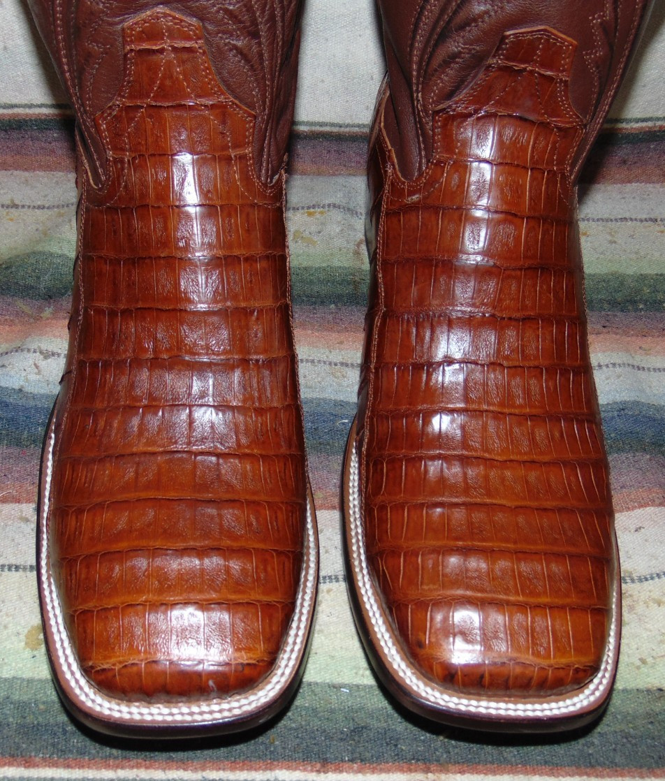 Mens Rujo The Roscoe Brown Caiman / Leather Cowboy Boots 14 D New with Box