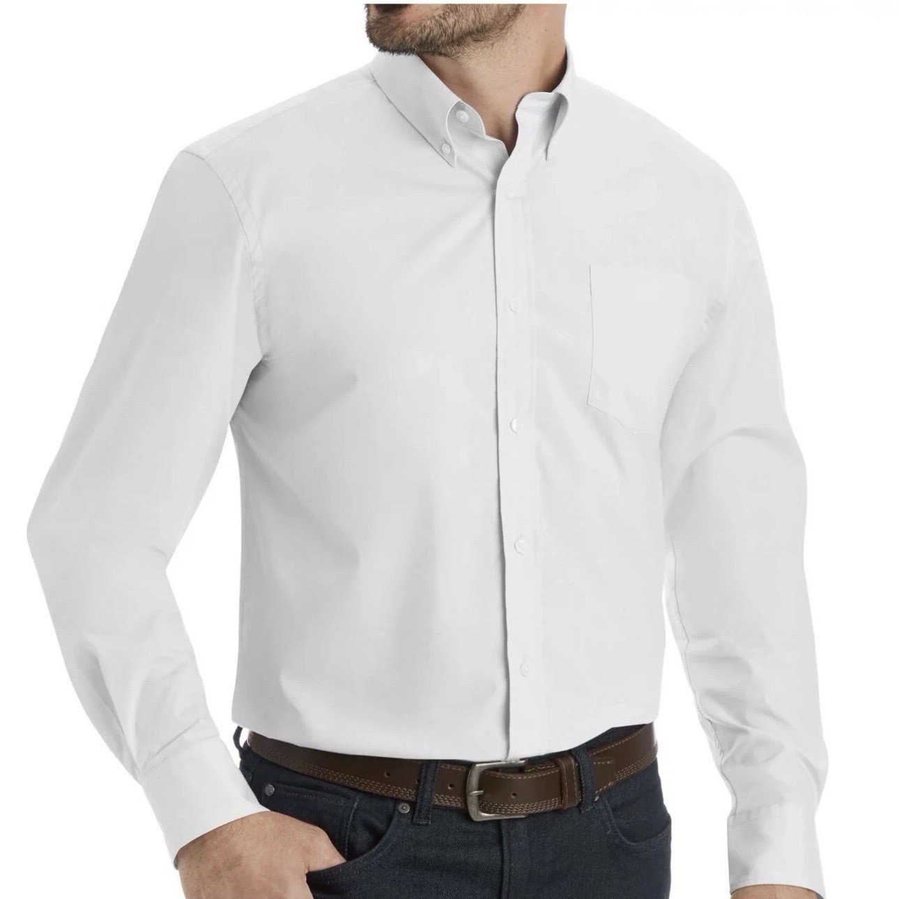 MEMBER’S MARK Men’s Classic Fit Poplin Dress Shirt Big & Tall Sizes XL, XXL