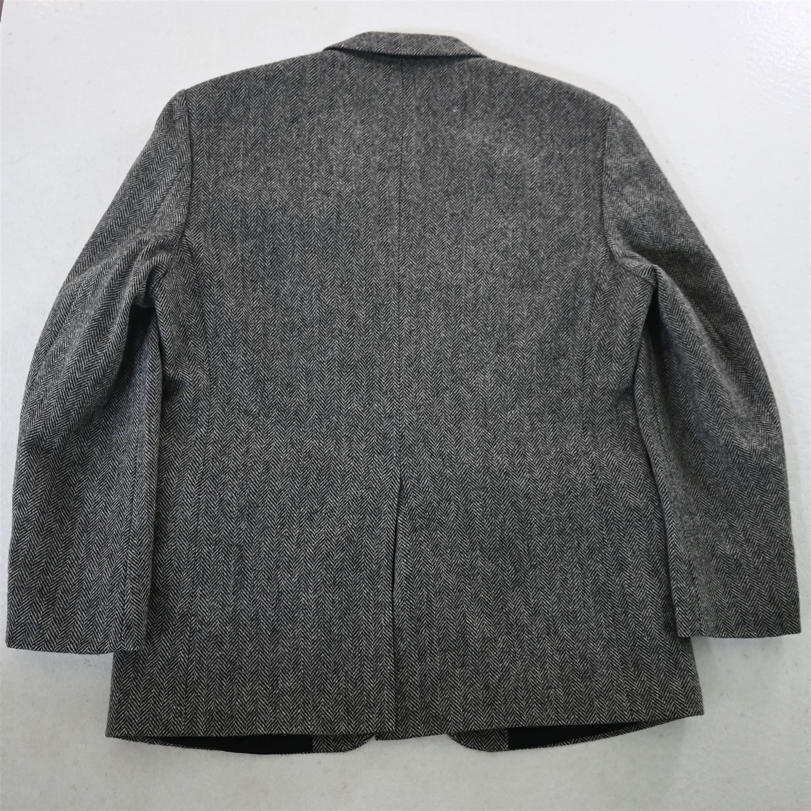 Deansgate 42R Gray Herringbone Tweed Wool Mens Blazer Suit Jacket Sport Coat