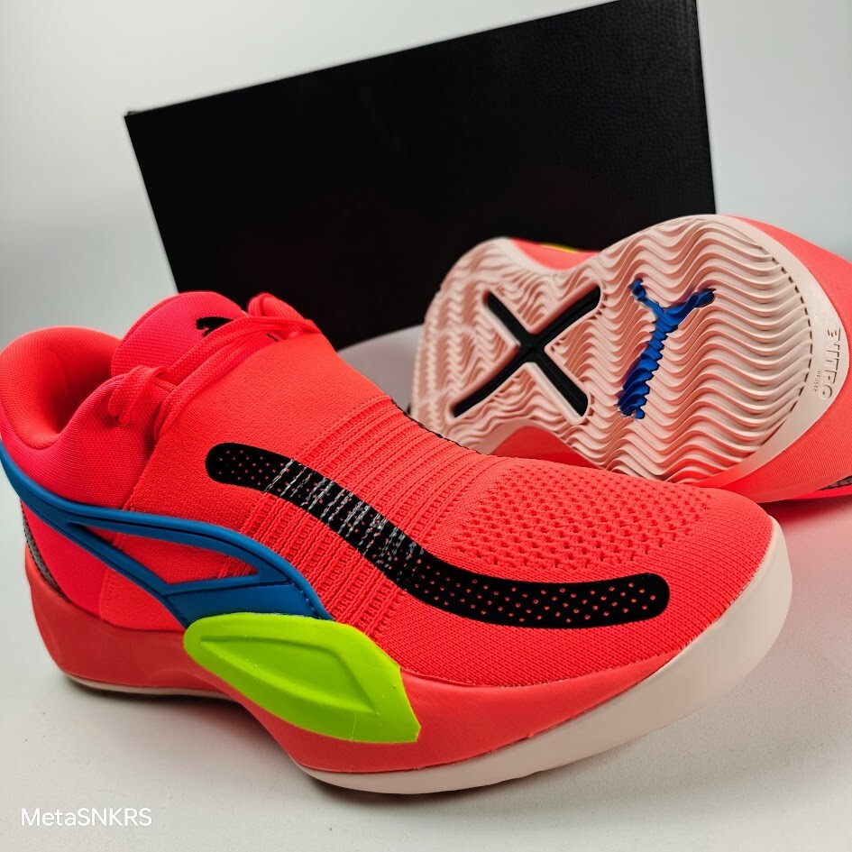 Puma US 16 Men’s Orange Black Blue Yellow Rise Nitro Basketball 377012 04 New