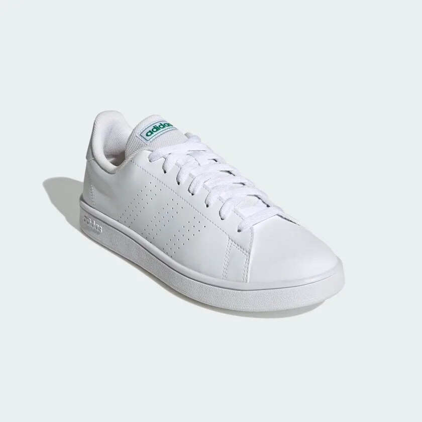 Adidas Advantage Base Sneaker Shoes White w/ Green Mens Size 13 New (GW2063)