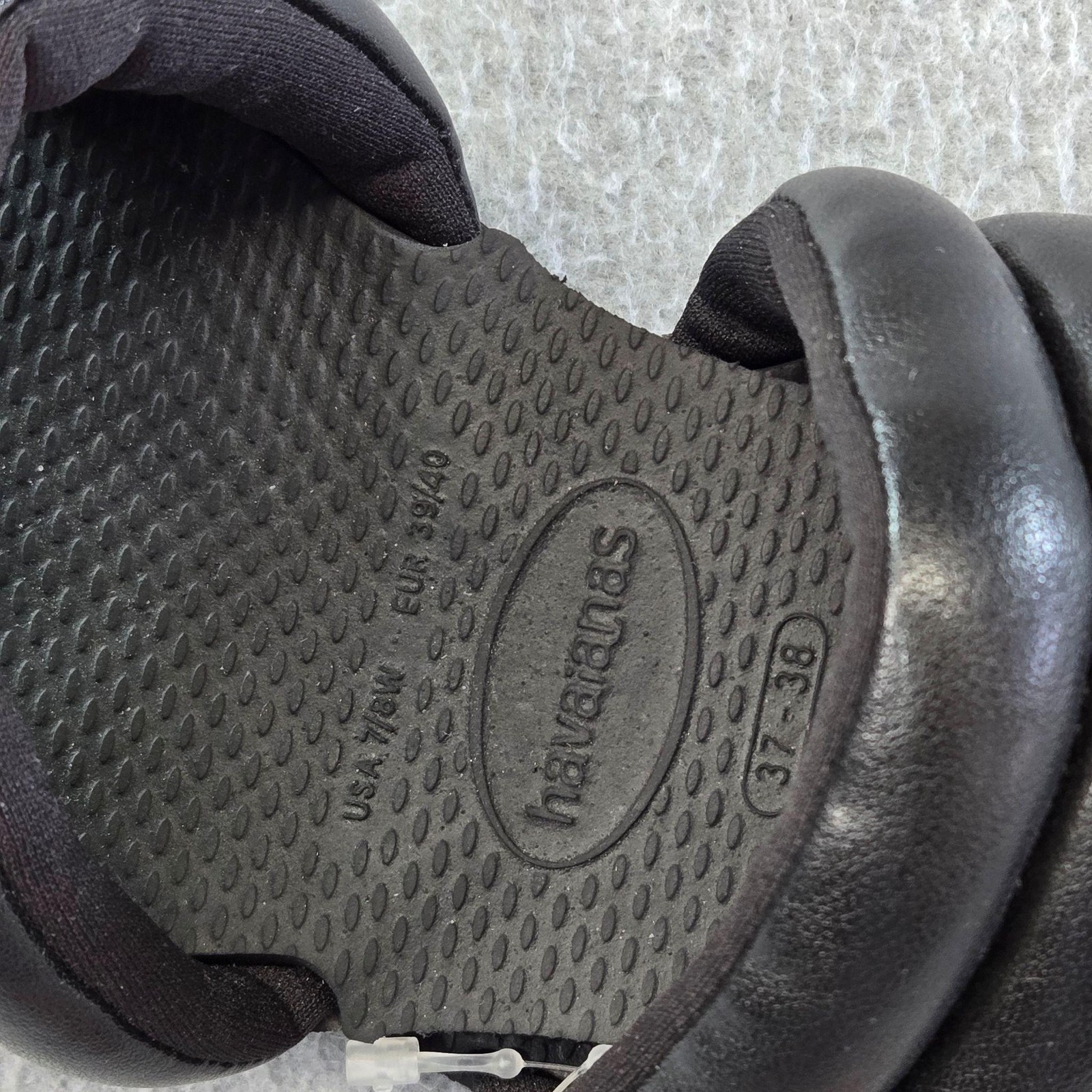 Havaianas Shoes Womens Size 7.5 Black Slide Padded Cushioned Straps Comfort