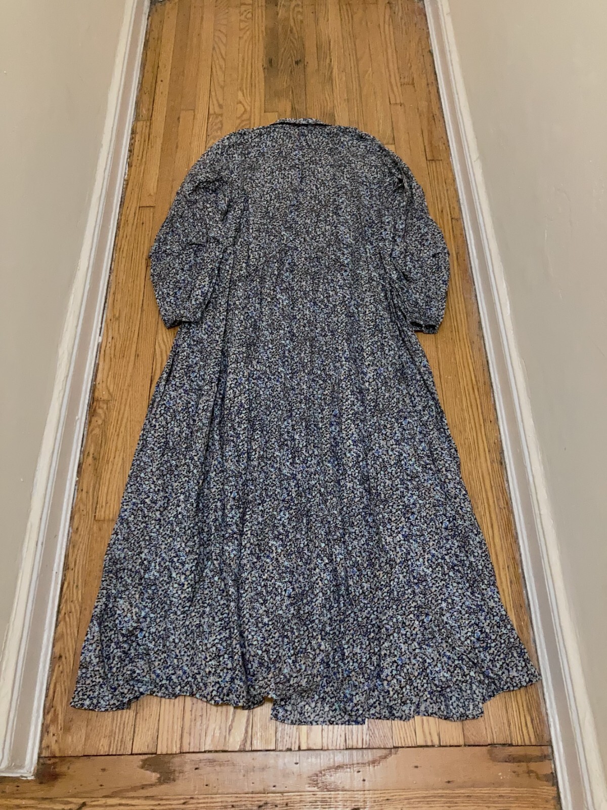JOSLIN Olympia Cotton Maxi Mock Shirt Dress Sandwash Blue Size 8 Orig. $680 NEW