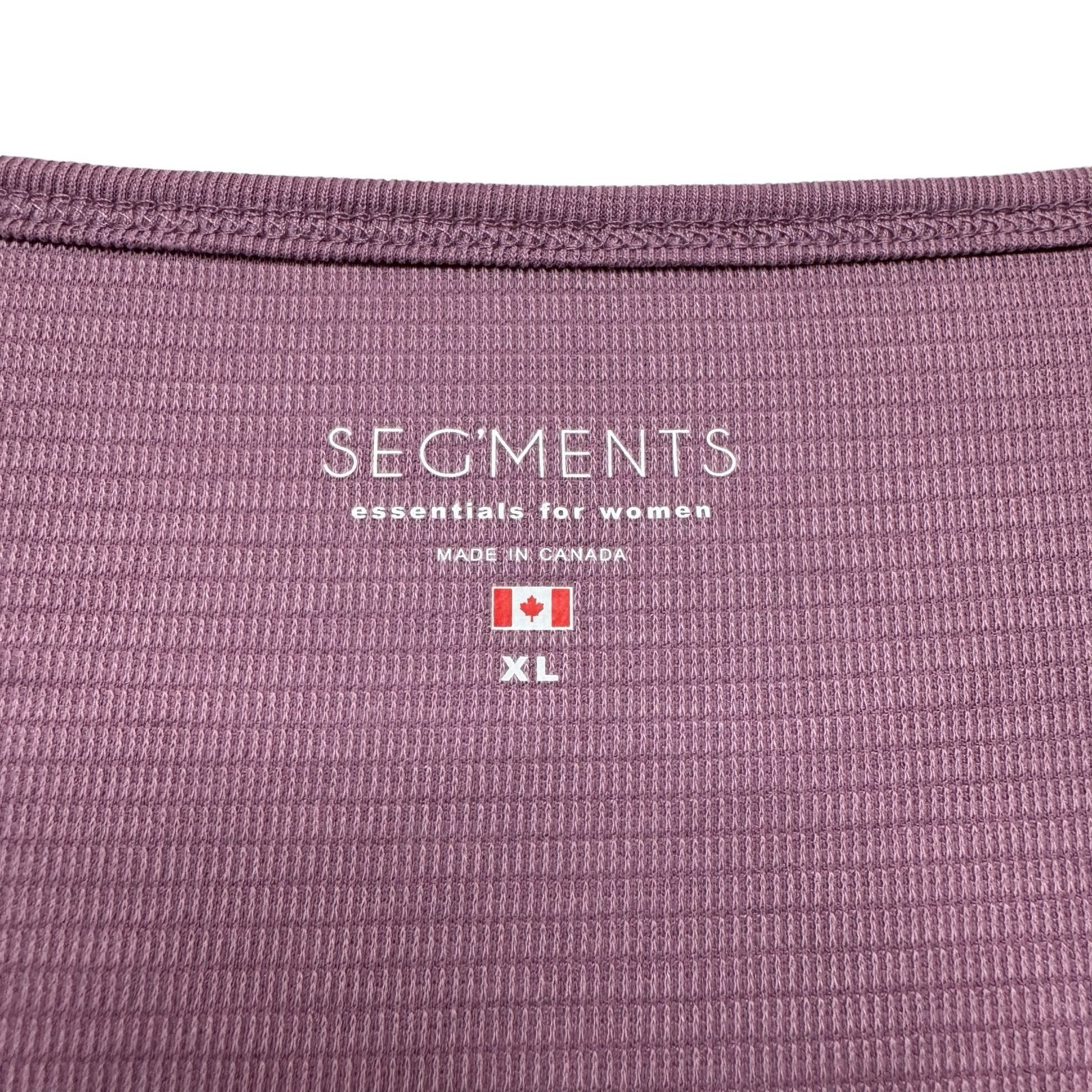 SEG’MENTS Essential 3/4 Sleeve V-Neck Textured Knit Top Lavender Purple Size XL