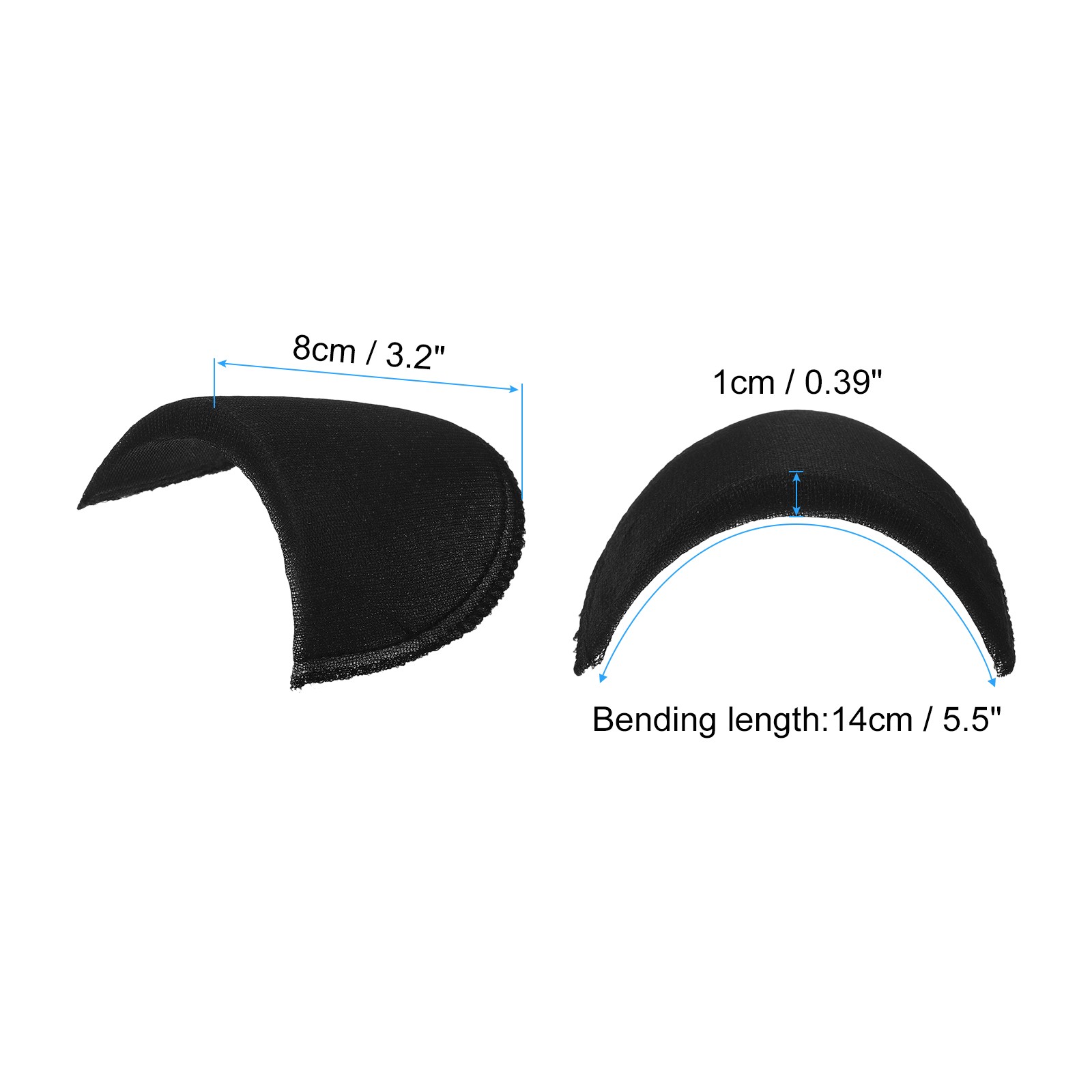 6 Pairs Shoulder Pads, Costume Shoulder Pads Small 1cm Thick for Clothing,Black