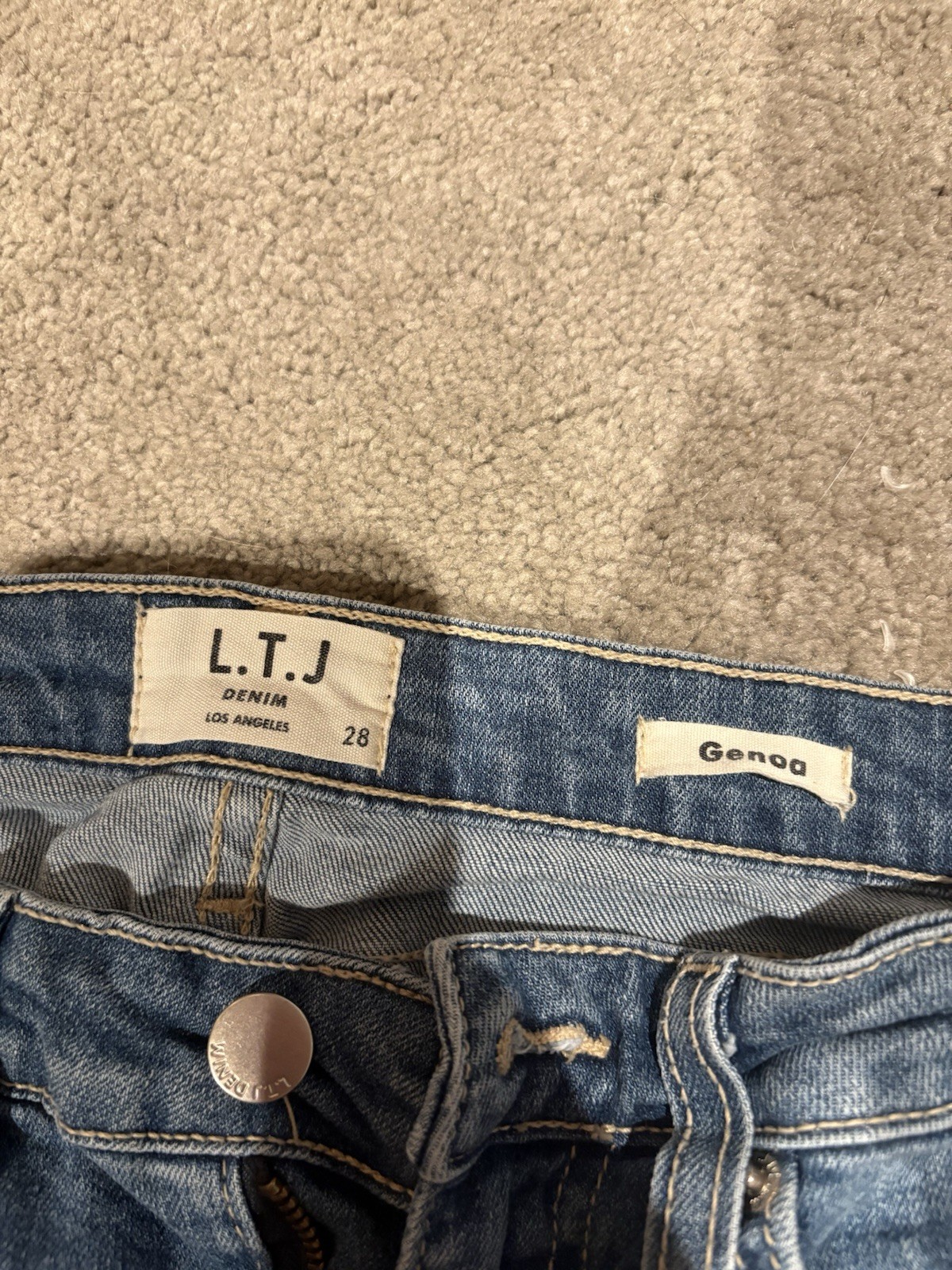L.T.J Women’s Blue Denim Straight Jeans Regular Fit 5-Pocket Button Zip