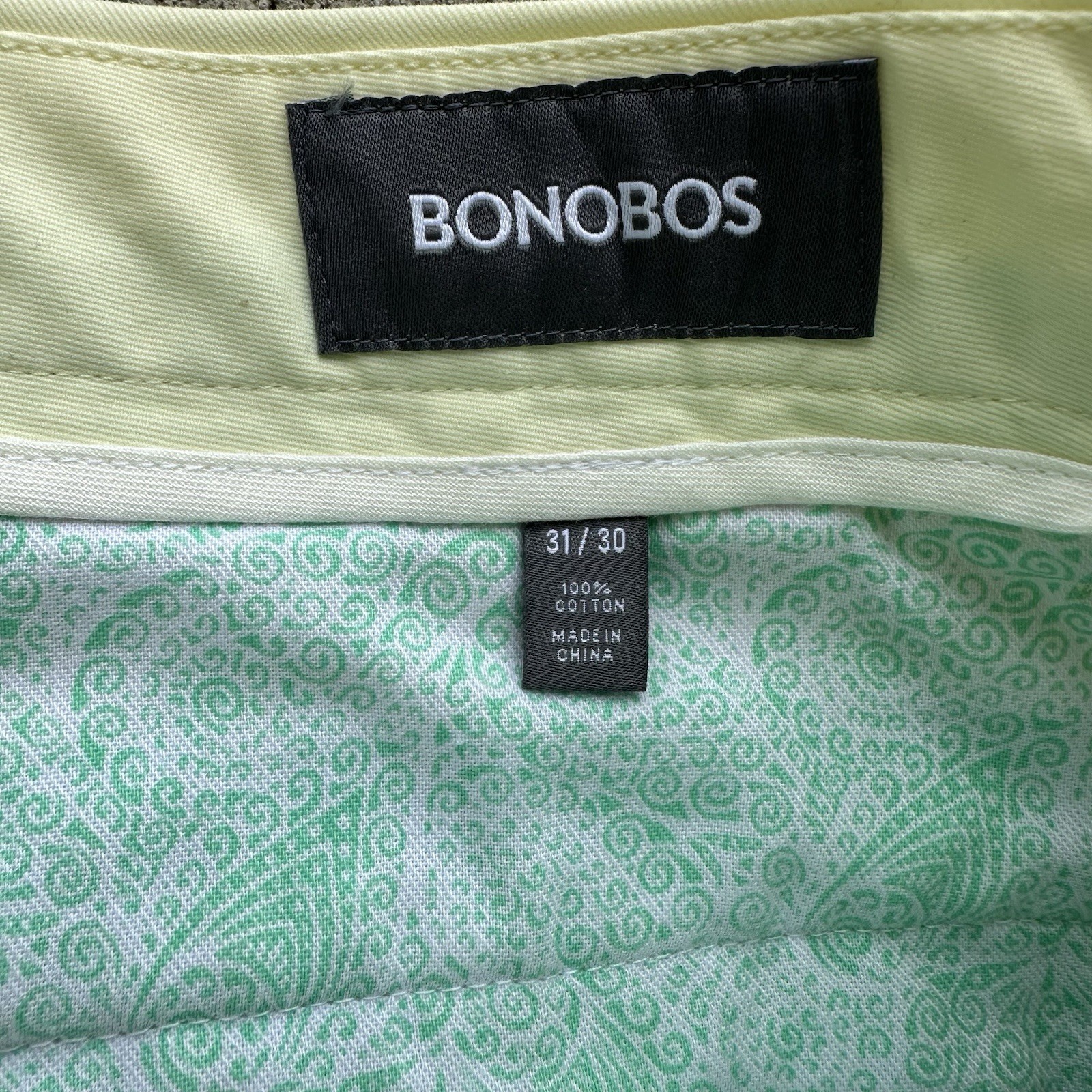 NEW Men’s 31×30 Bonobos Washed Chinos Pants Sunlight Yellow Slim Straight