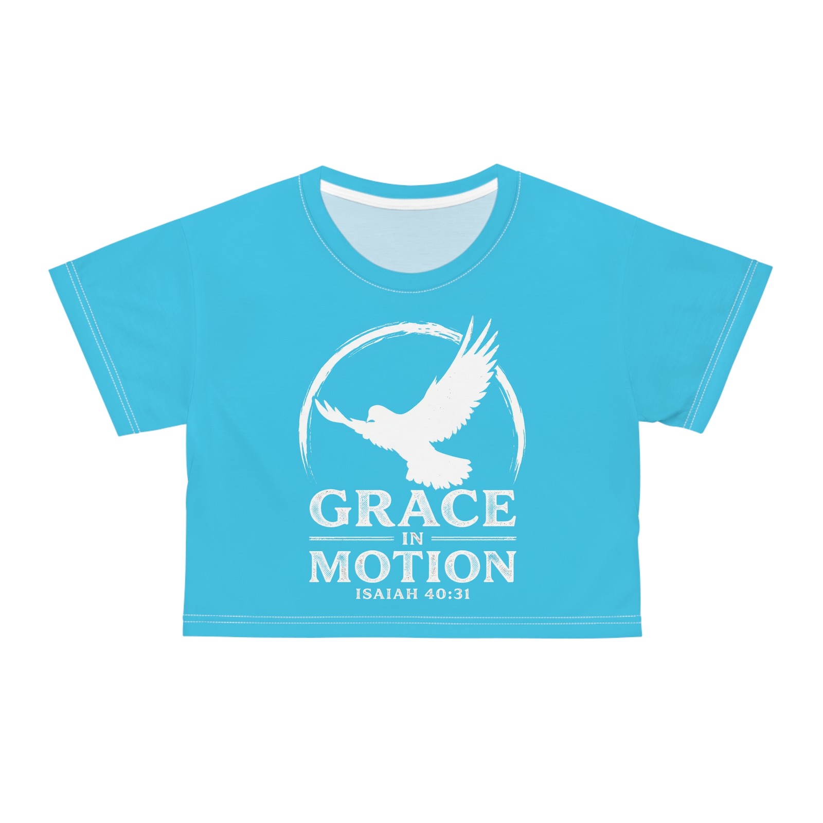 Grace in Motion crop tee | Dove silhouette, Isaiah 40:31 scripture
