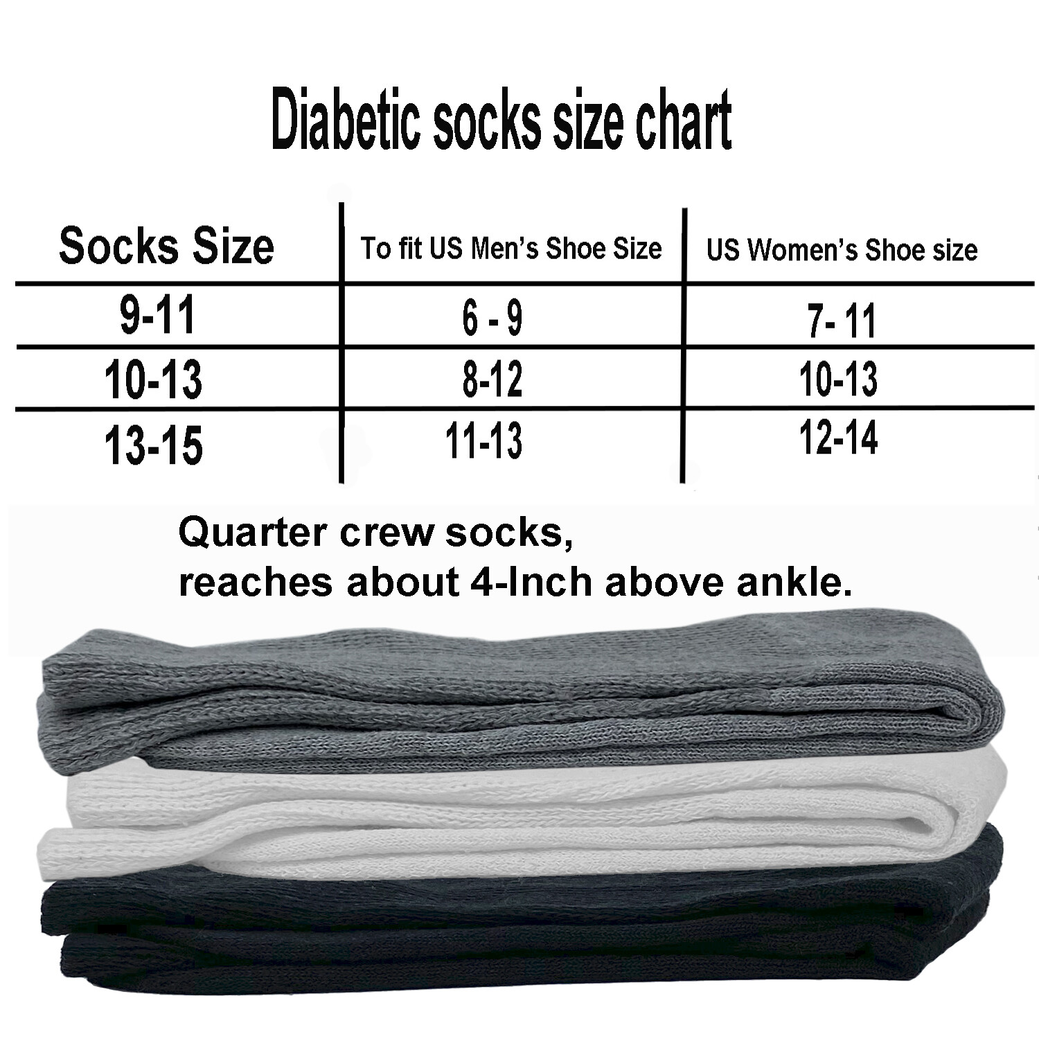 3,6 or 12 Pairs Diabetic Crew Circulatory Socks Health Women Cotton 9 10-15 low