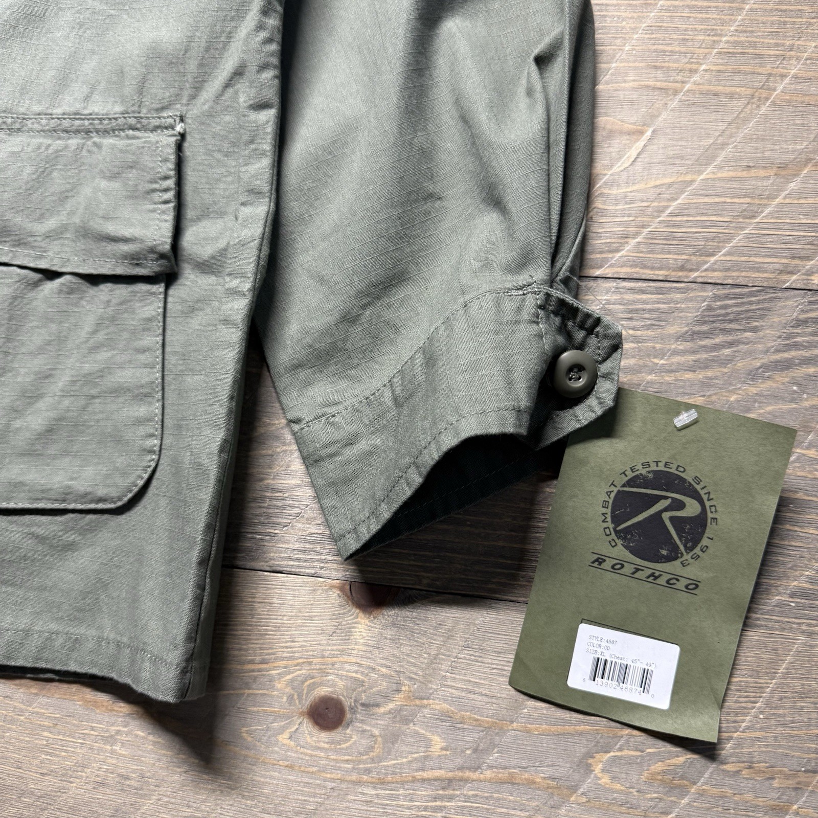 NWT Rothco Vietnam Fatigue Ripstop BDU Shirt Mens XL Olive Drab Slant Pockets