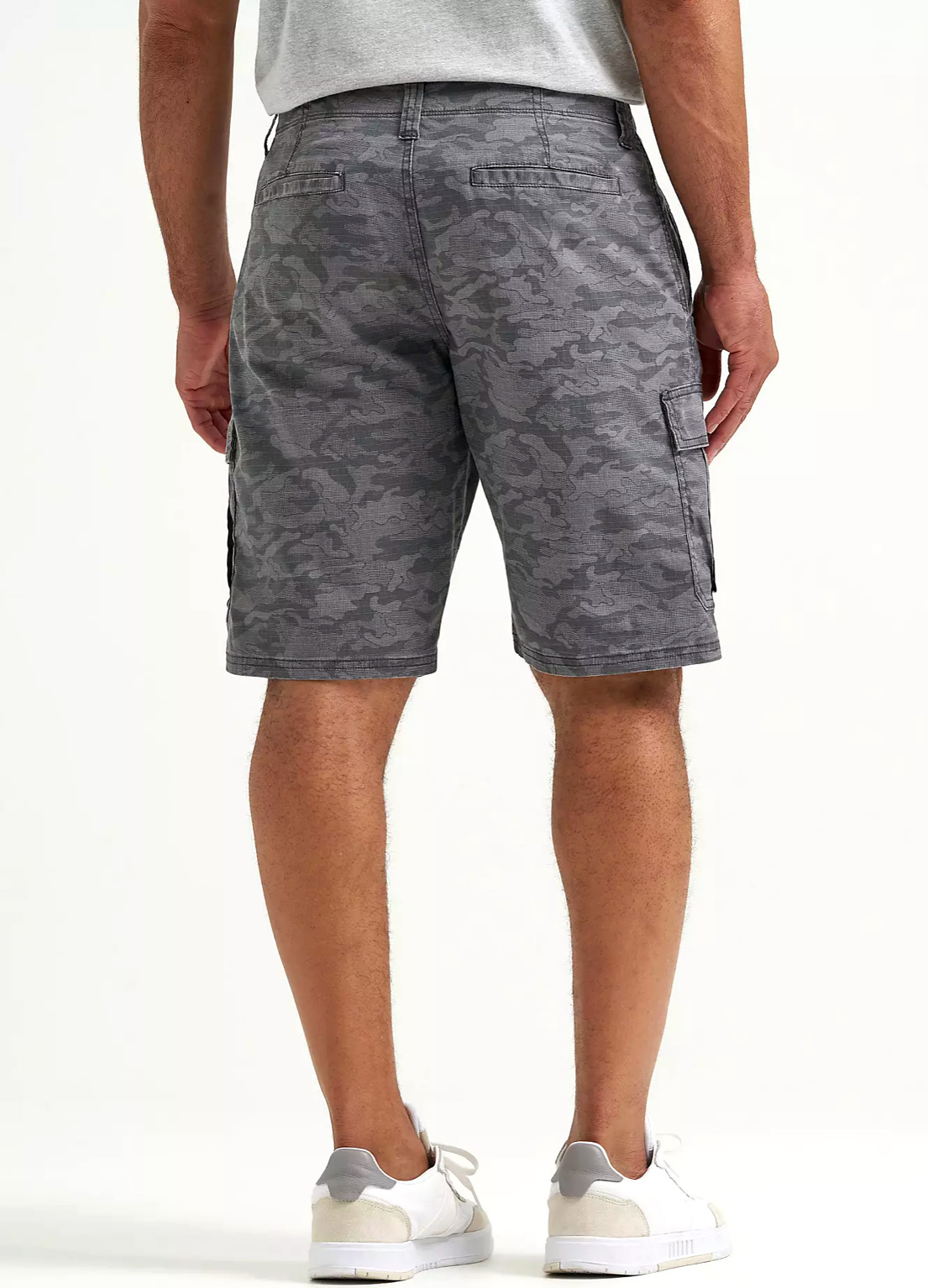Men’s Wrangler Relaxed Fit Cargo Shorts w/ Stretch Camo Magnet Grey ALL SIZES