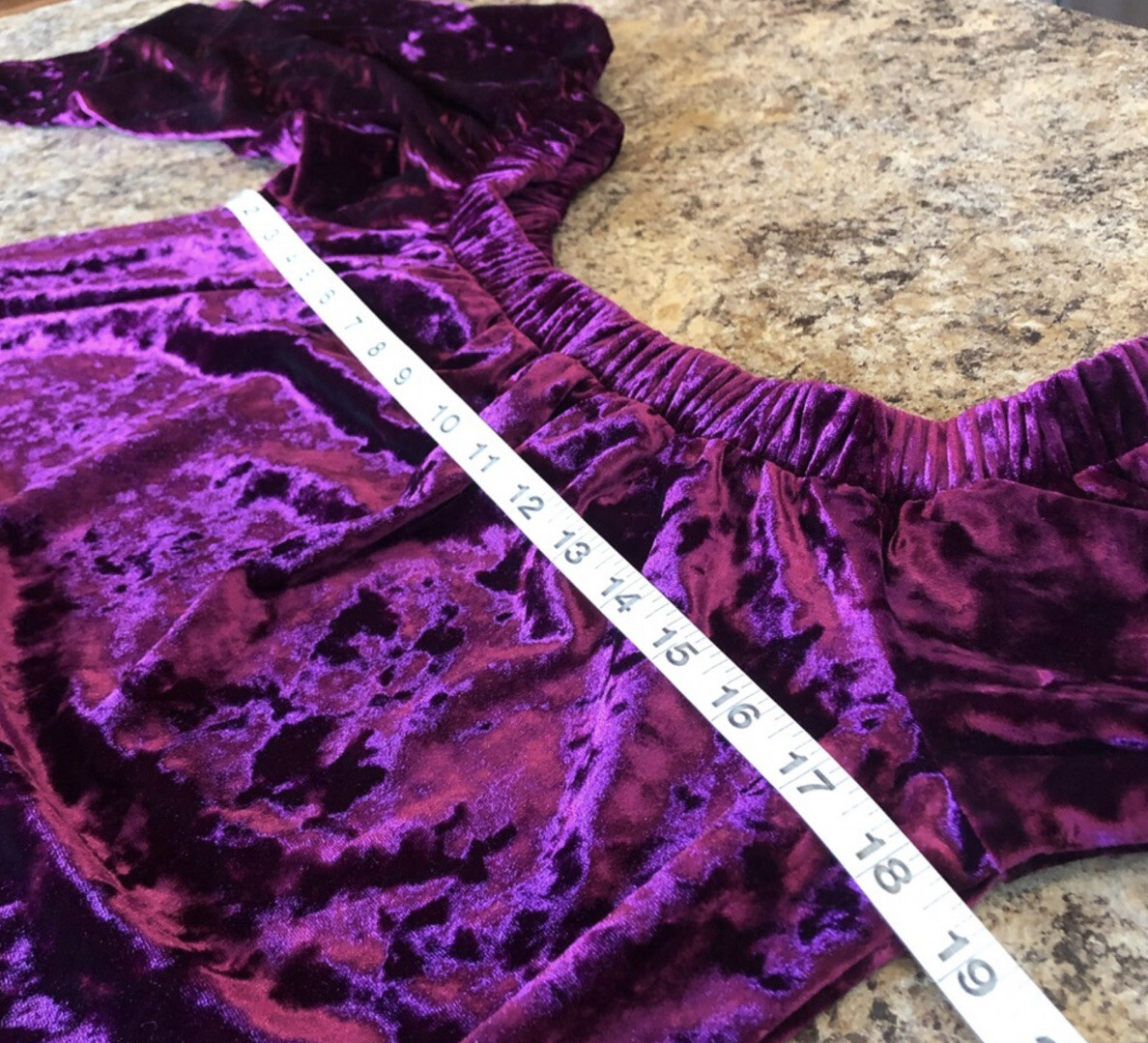 Karen Kane Size S Berry Velvet Off The Shoulder Peasant Top Wide Sleeve