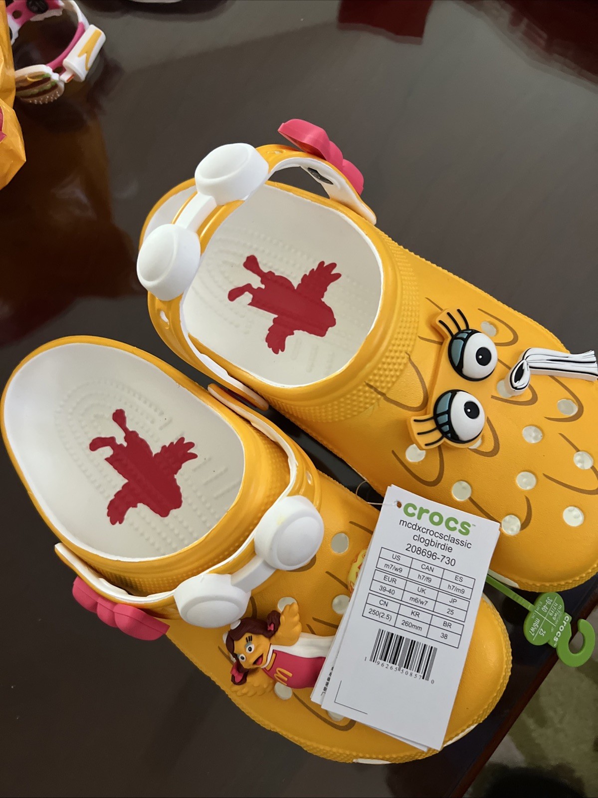 Crocs x McDonalds Birdie Classic Mens Clogs Shoes Yellow Size 9M/11W 208696-730