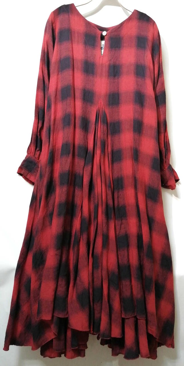 Porto di Luna Checked Flare Dress No Care Tag Womens Small Fit 46 Inch Length