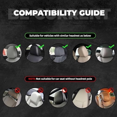 4 Pcs Ghost Face Headrest Covers for Car, Scary Face Printing Auto Seat