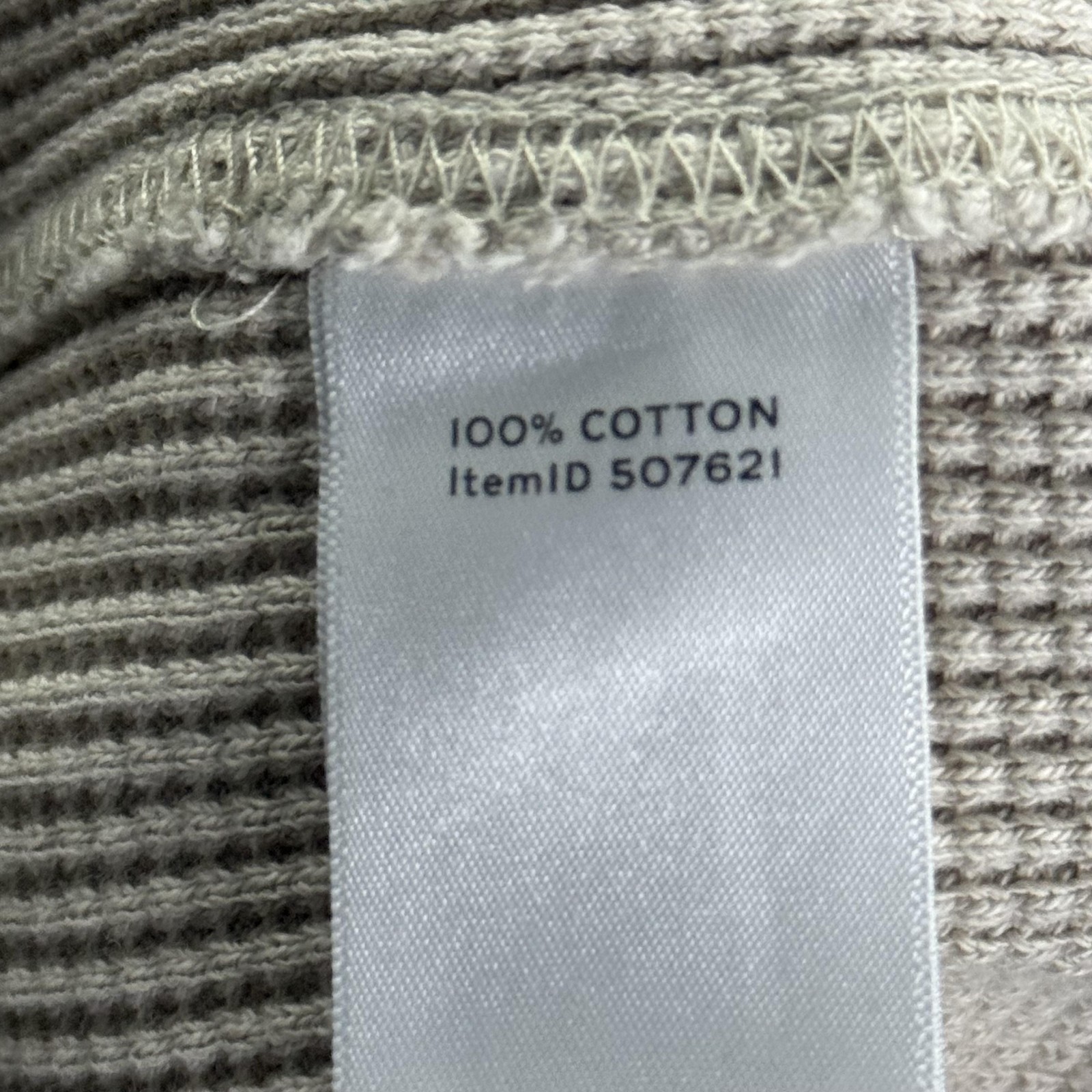 LL Bean Sweater Mens Medium Gray Signature Waffle Crew Thermal Slim Fit Heritage