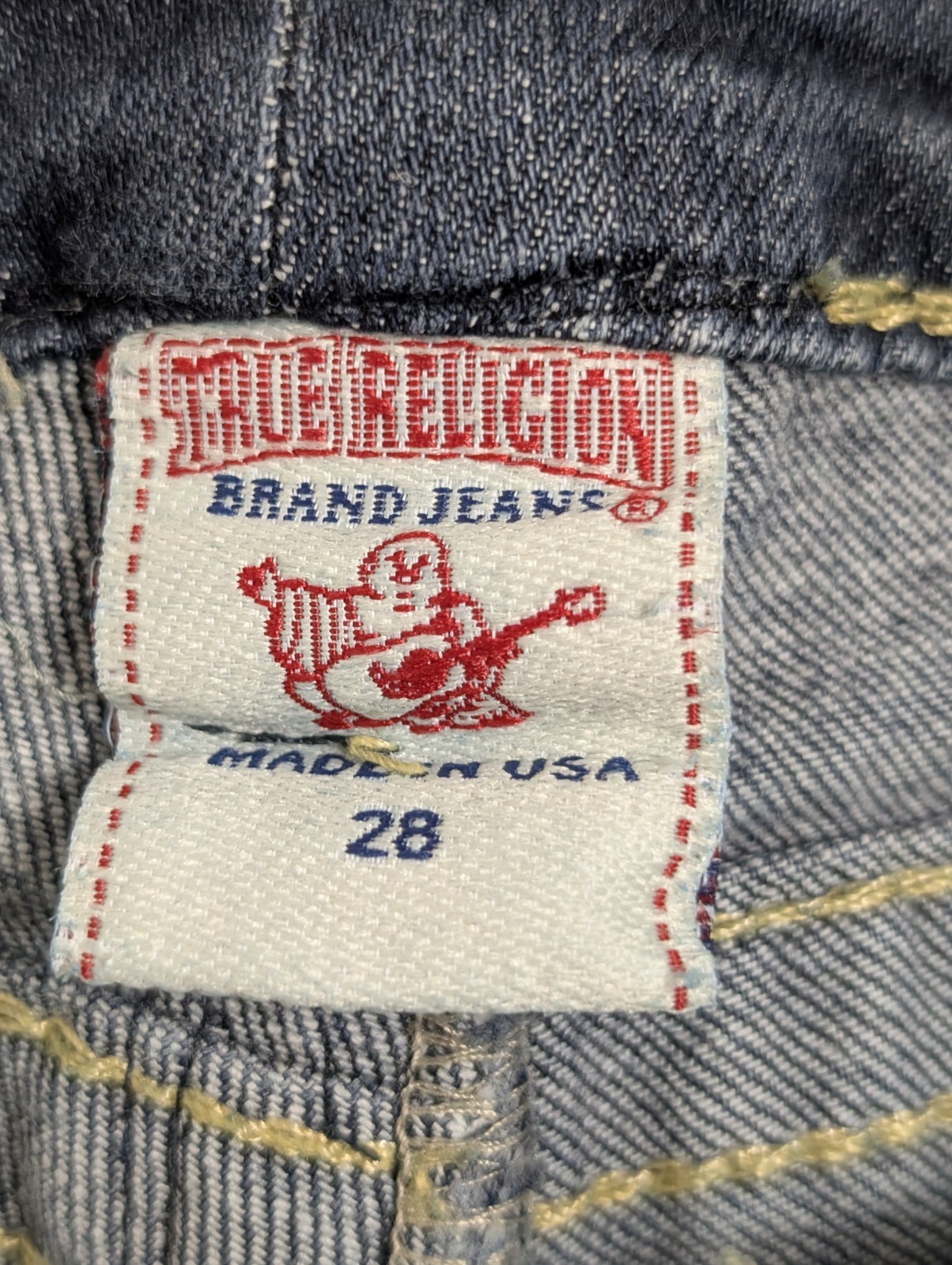 True Religion Jeans 28 Made in USA Straight Leg Stretch Denim 98% Cotton 2%…
