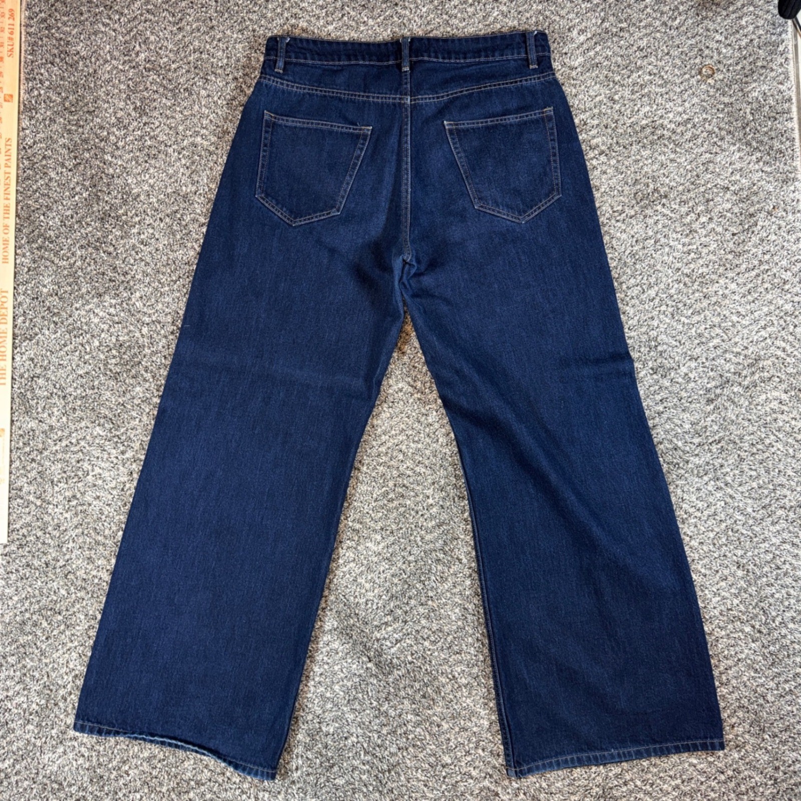 Pool House New York Size 34×32 Twisted Tokyo Raw Indigo Denim Wide Leg Jeans