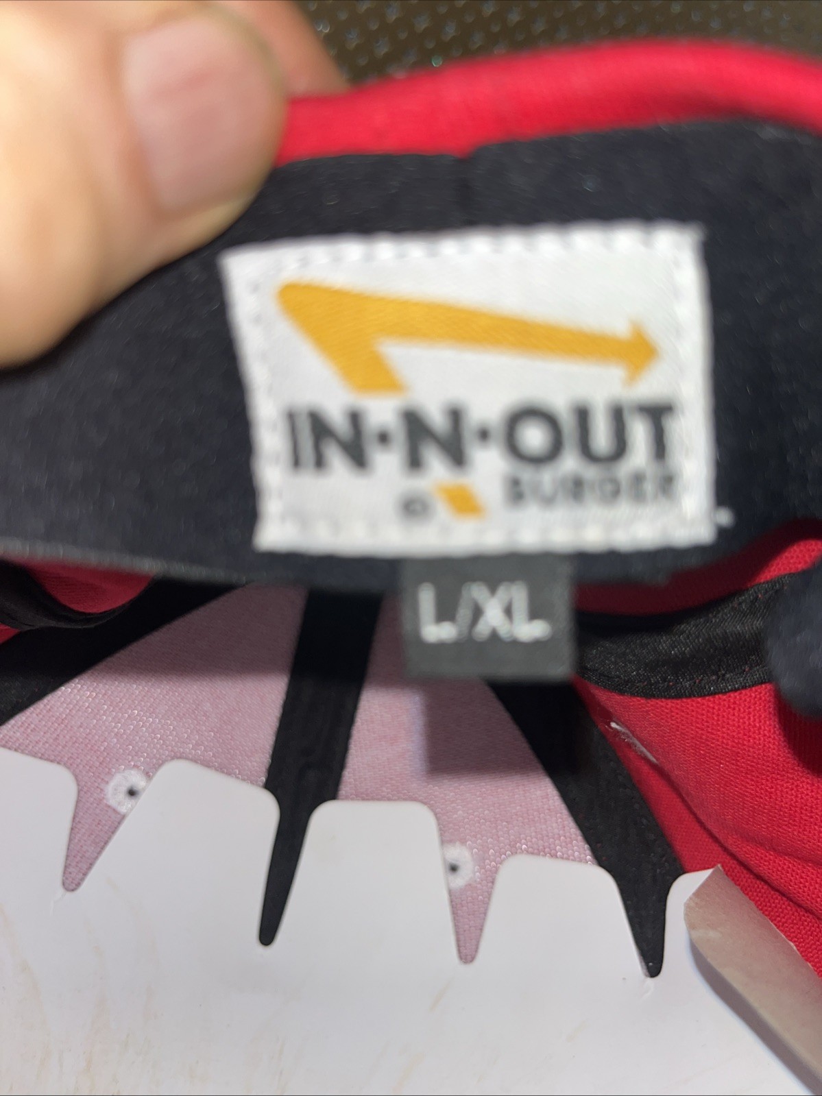 In-N-Out Burger Fitted Cap Unisex L/XL Red Associate Hat Logo Embroidered