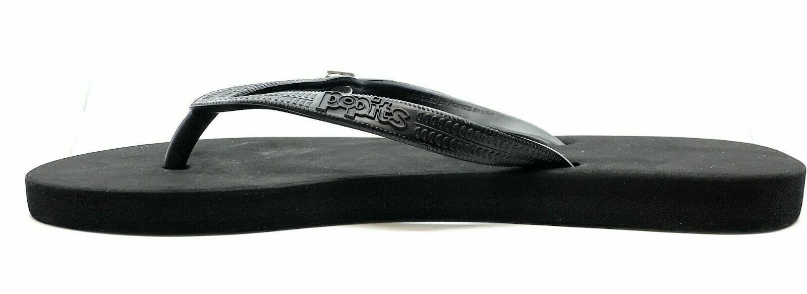 Popits Women Black Super Cozy Flip Flops / Ornament Base ~ Choose Size