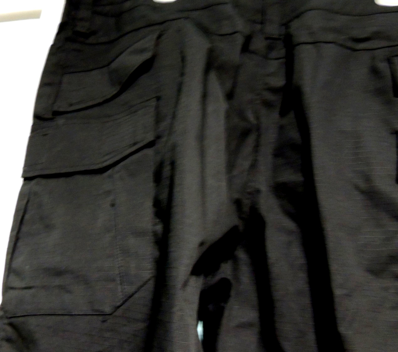 Mens Size 42 Black Tactical Pants Polyester/Cotton Multi 10 Pockets Adjustable