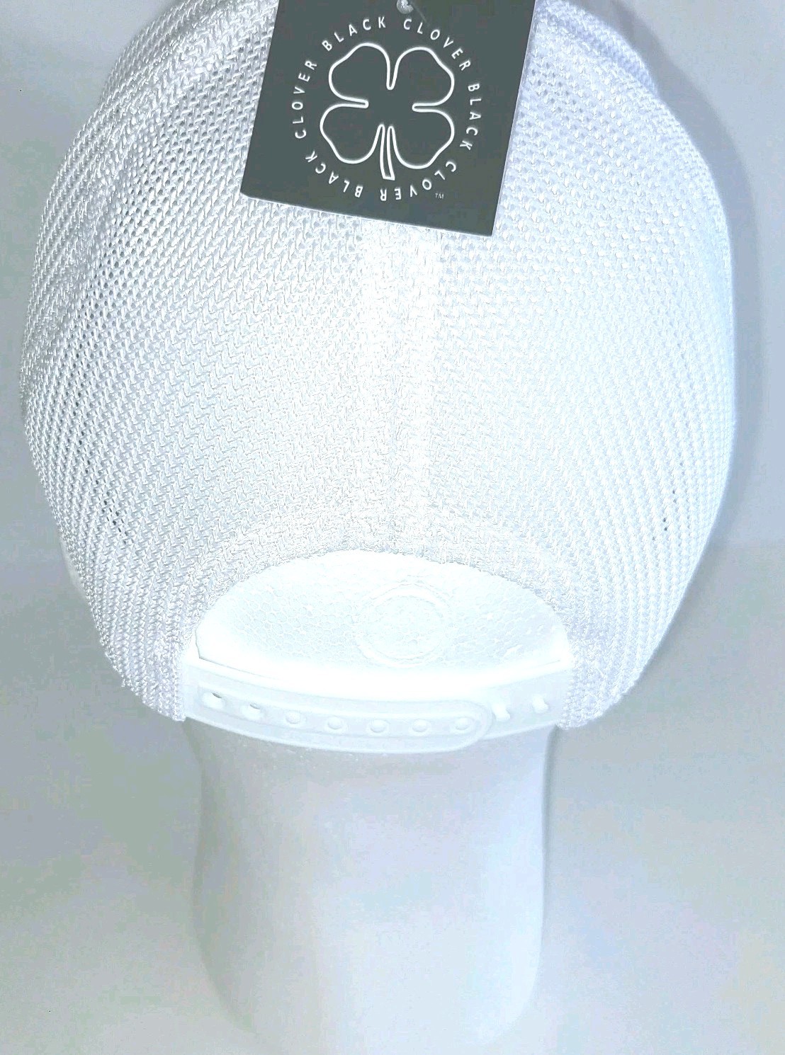 Black Clover One Ten FlexFit Tech Mens Mesh Back Adjustable Cap White Black NWT