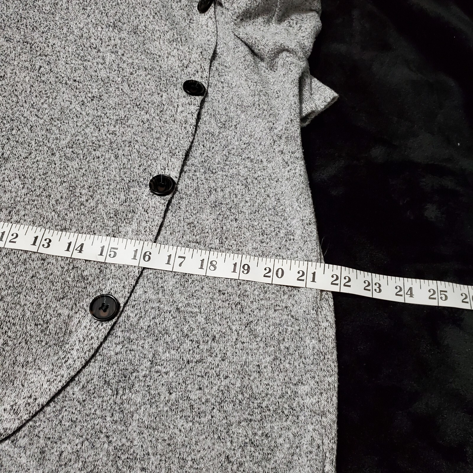 89 & Madison Gray Knit Pullover Sweater Cowl Neck Long Sleeve Sz M Button Accent