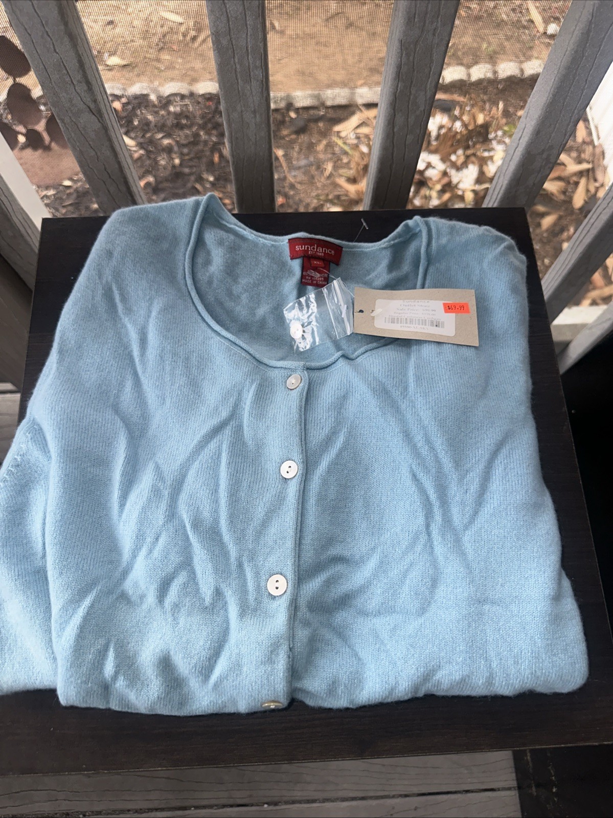 Women’s Sundance Blissful Cashmere Cardigan. XL Blue. See Pics