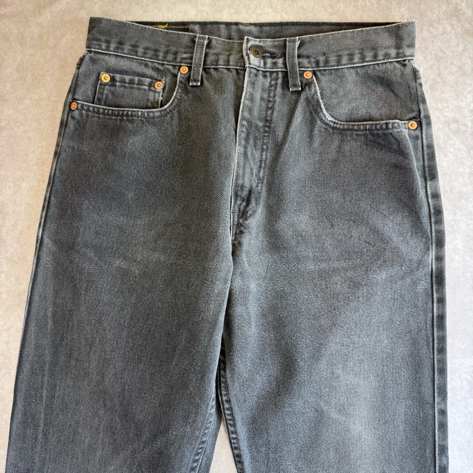 Levi’s 615 Men’s Jeans W30 L34 Black Regular Straight Leg Zip Fly 90s Orange Tab